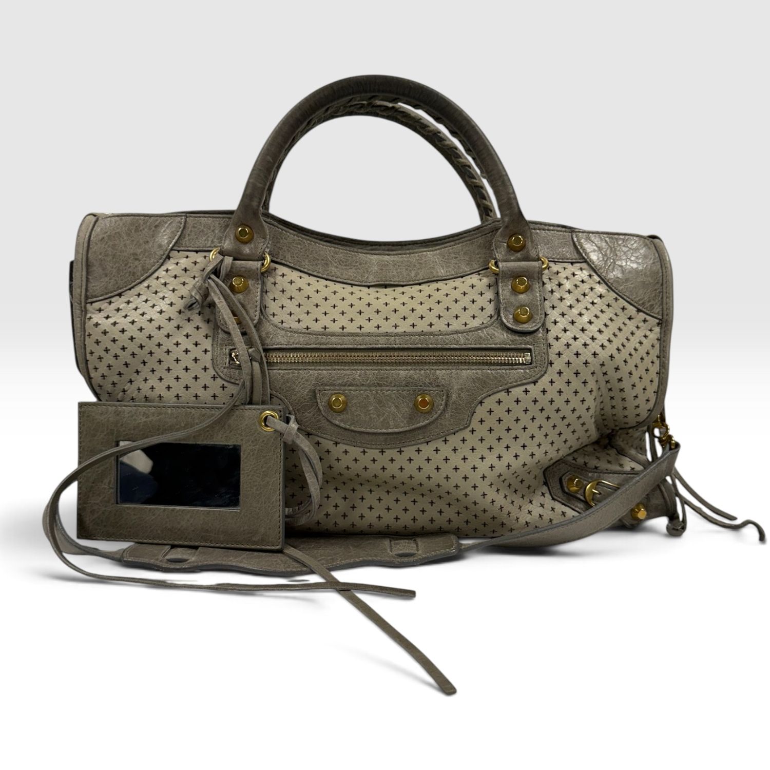 BALENCIAGA CLASSIC CITY PERFORATED LEATHER BAG