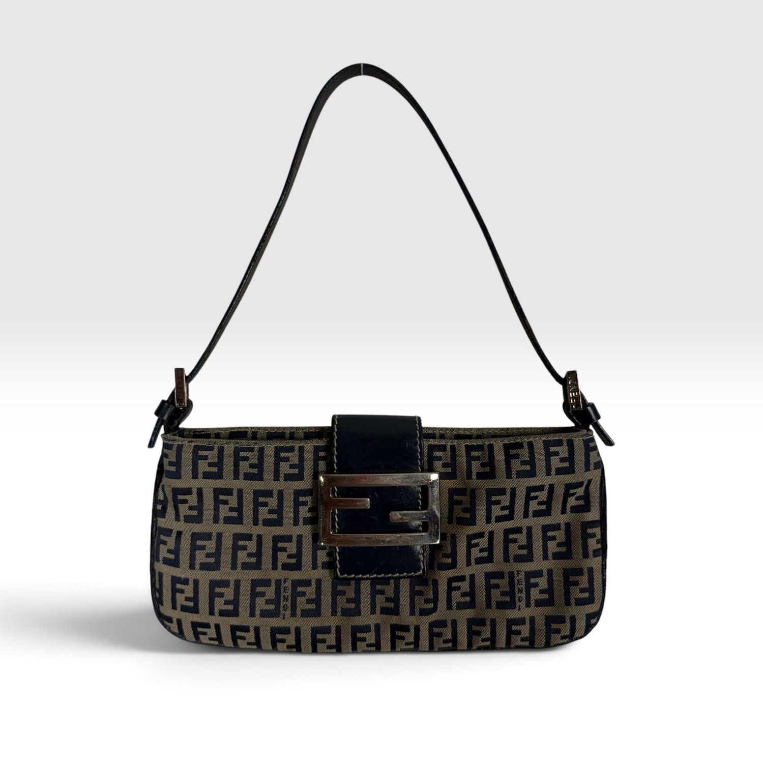FENDI BY SILVIA VENTURINI FENDI ZUCCHINO CANVAS BAGUETTE SHOULDER BAG 2001