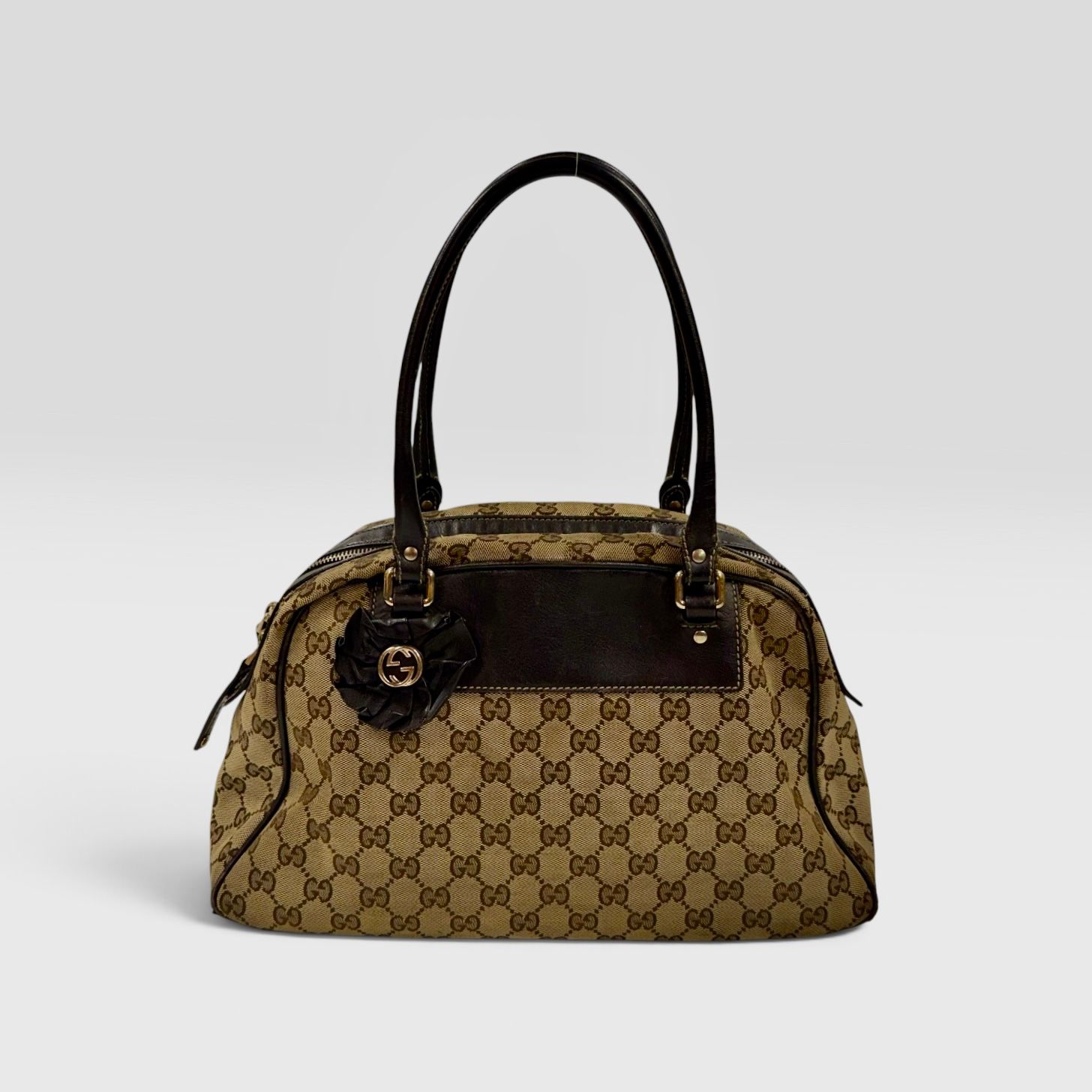 GUCCI BY FRIDA GIANNINI GG CANVAS LEATHER MINI BOSTON SHOULDER BAG  2007