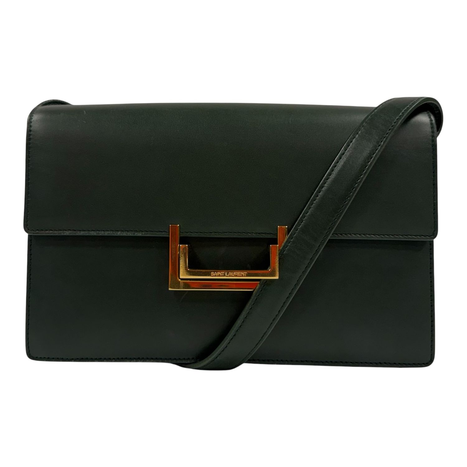 SAINT LAURENT LE CARRÉ FOREST GREEN LEATHER SHOULDER BAG BY ANTHONY VACCARELLO 2019–2020