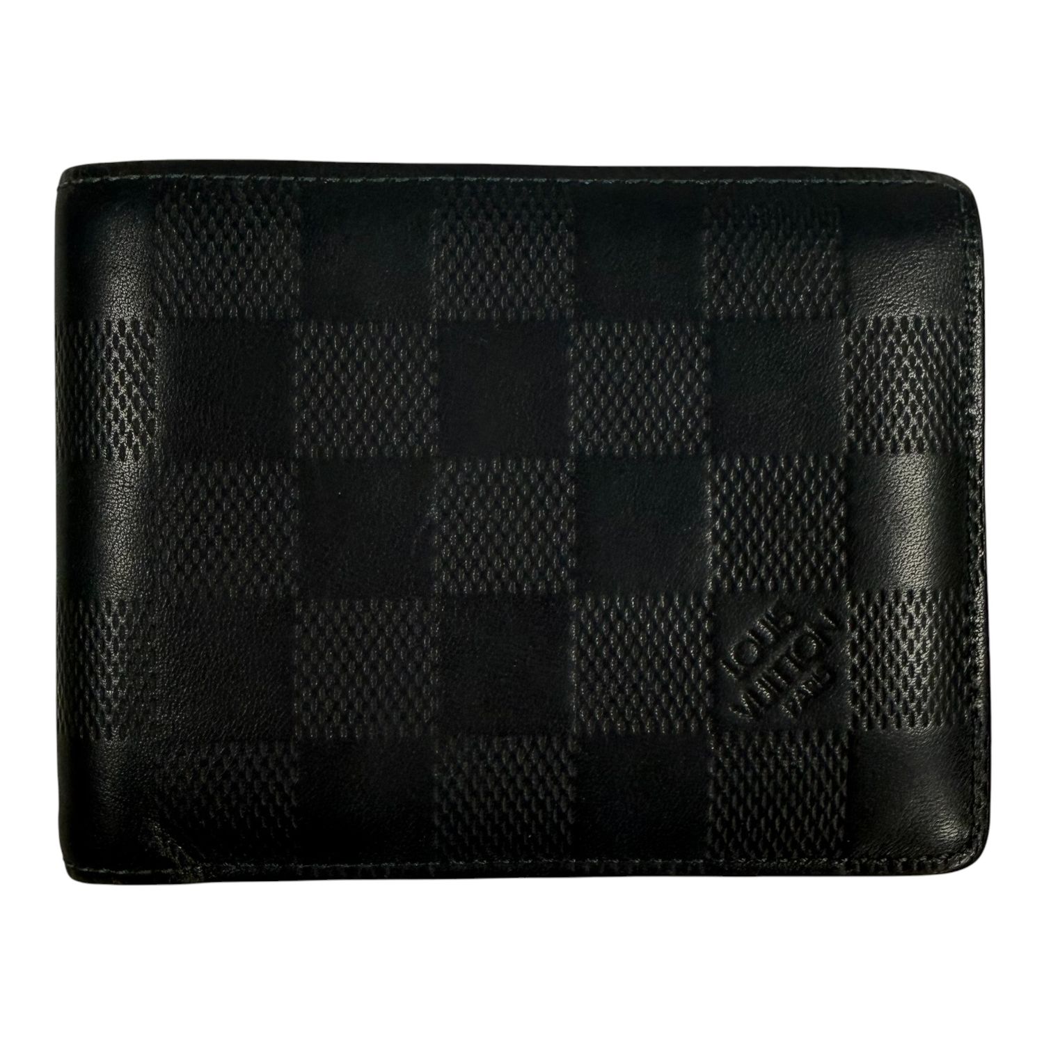LOUIS VUITTON MULTIPLE WALLET BLACK DAMIER INFINI LEATHER BIFOLD
