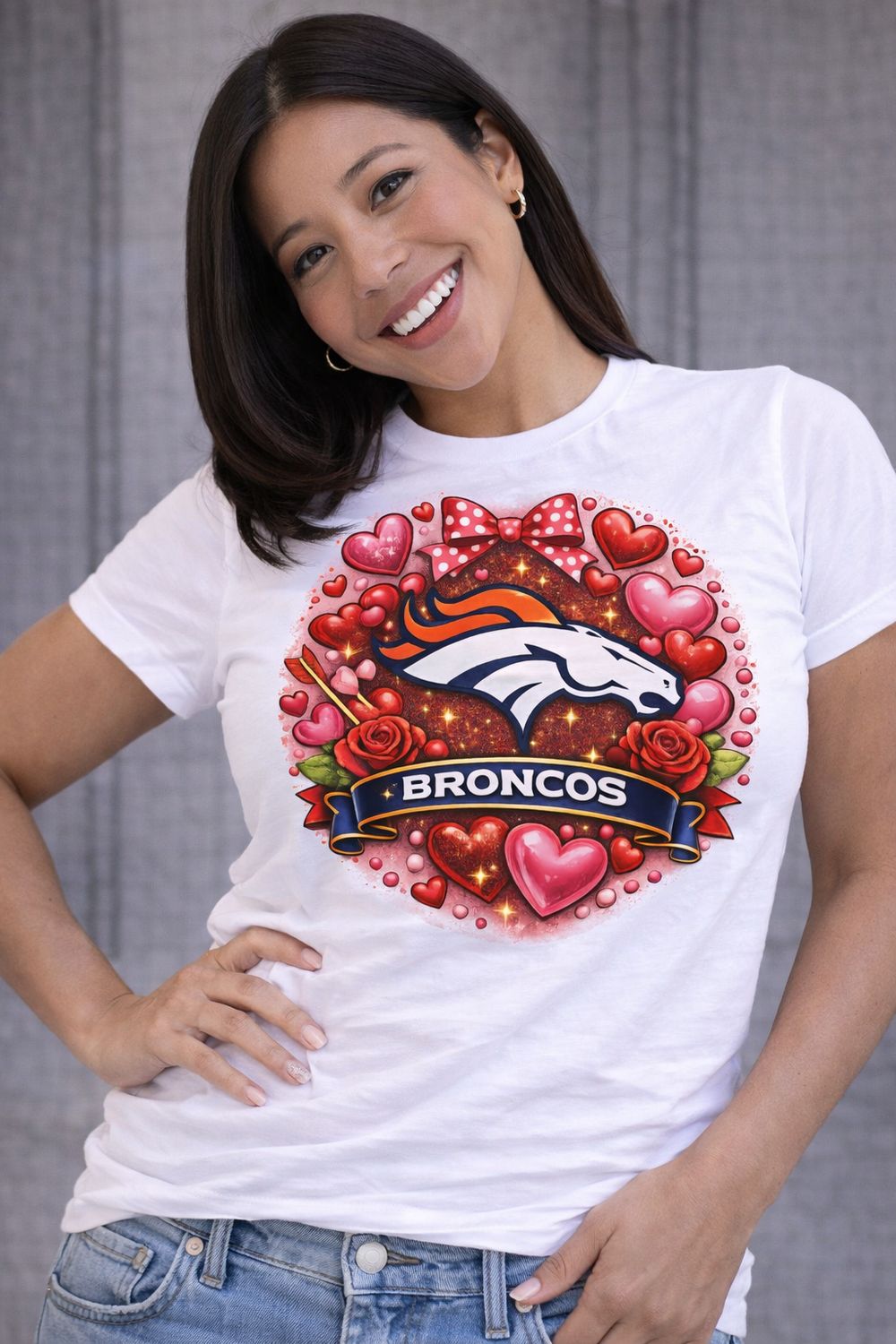 NFL Valentine Football Shirt for Women – All Teams Fan Tee, Game Day Love Design