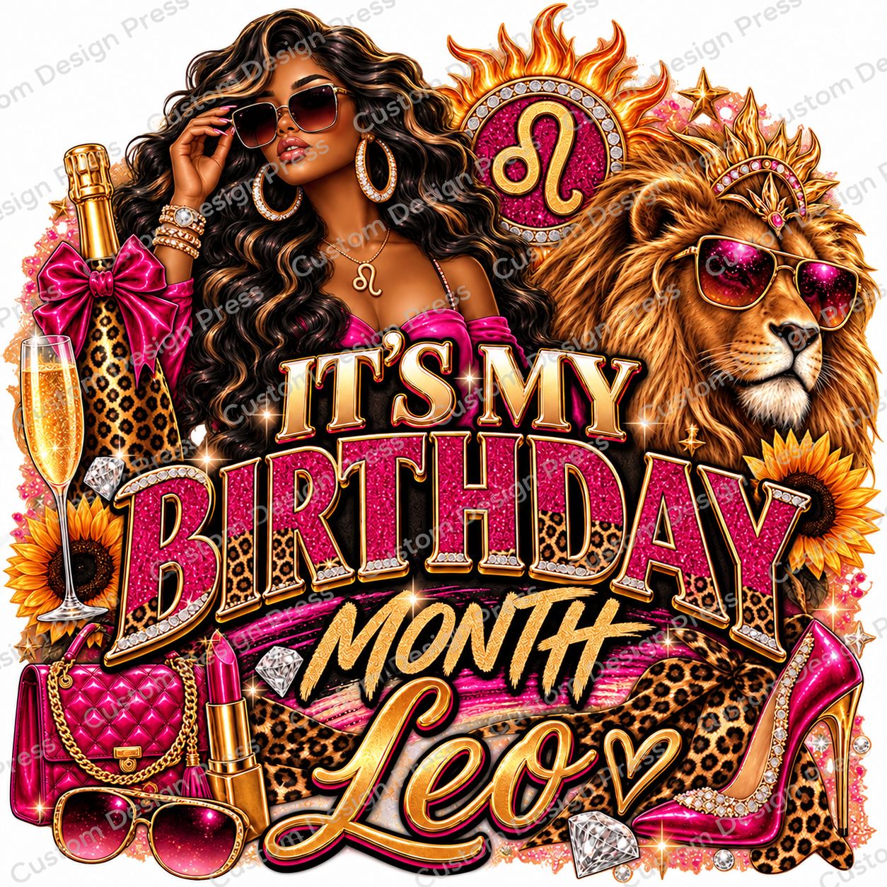 It’s My Birthday Month Leo PNG – Digital Download