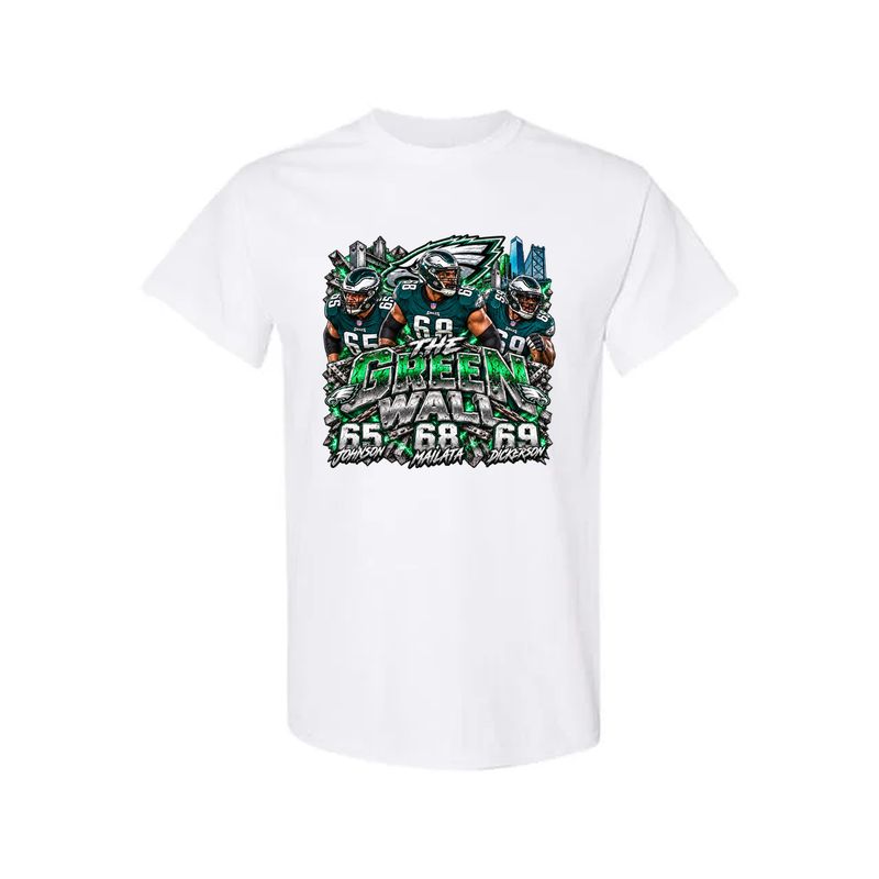 Philadelphia Eagles Green Wall Offensive Line T-Shirt