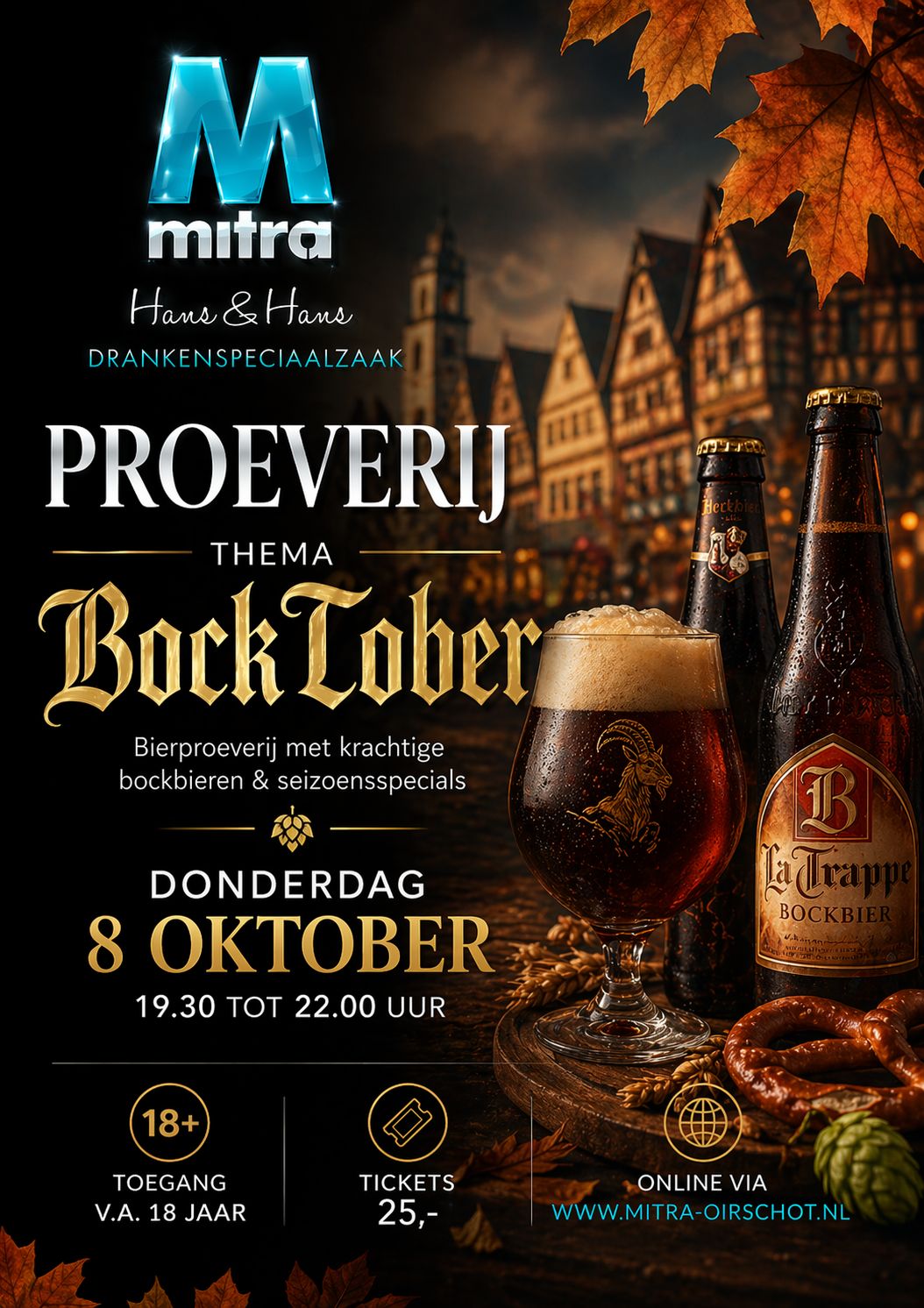 Ticket voor de Bockbieren proeverij van donderdag 8 oktober 2026