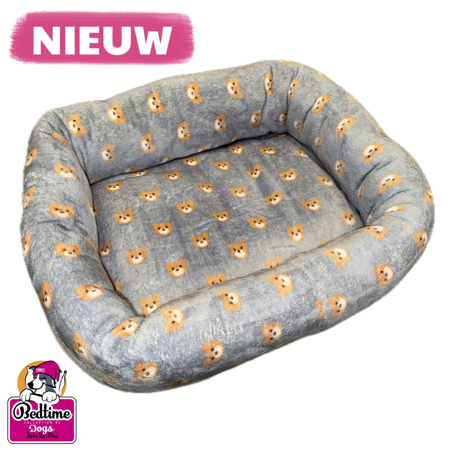 Hondenbed - Beertjes grijs