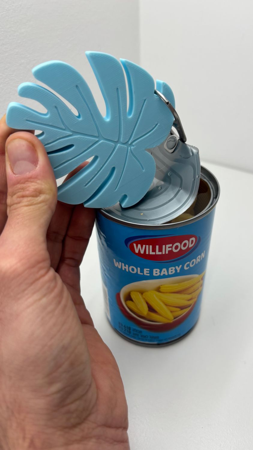 Leaf Can Opener &amp; Coaster Blue