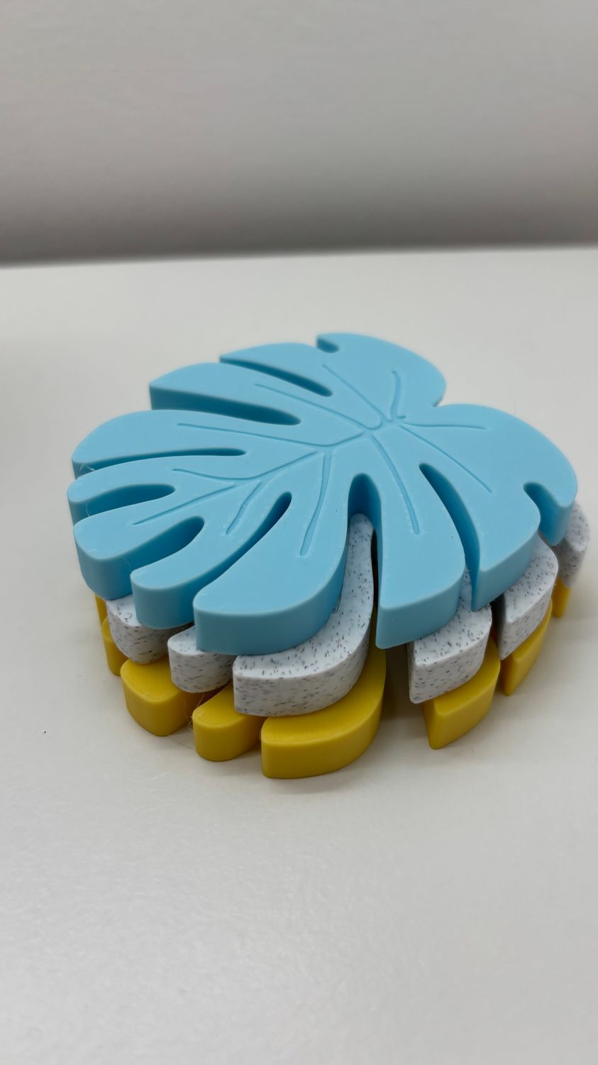 Leaf Can Opener &amp; Coaster Blue