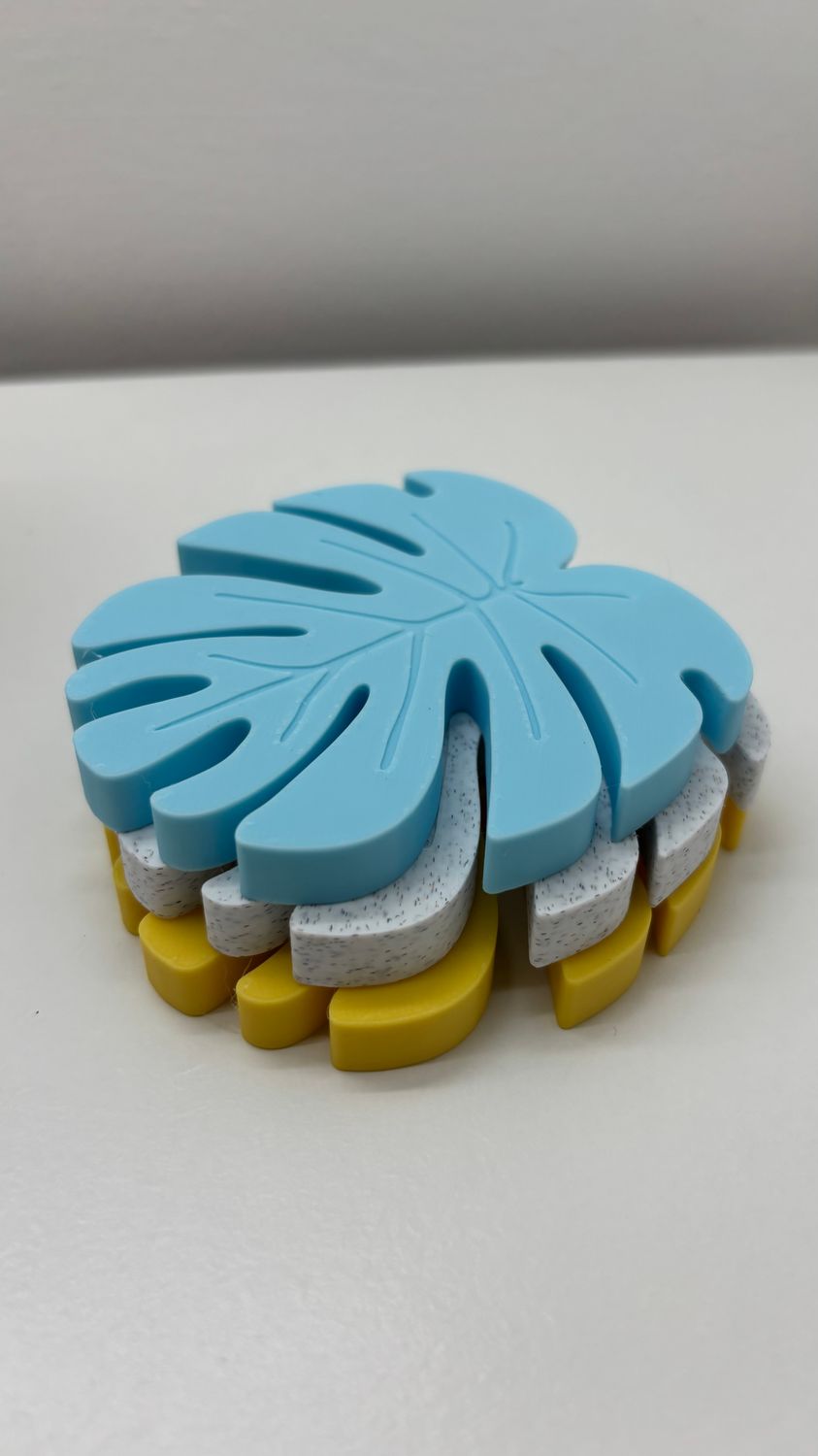 Leaf Can Opener &amp; Coaster Blue