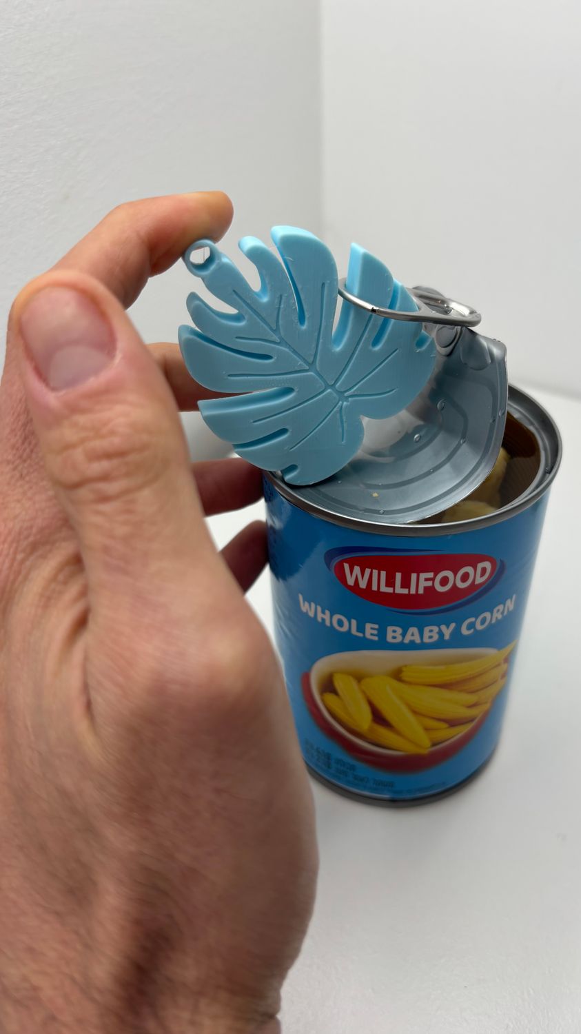 Leaf Can Opener &amp; Coaster Blue