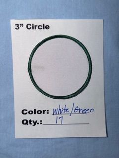 3" ROUND WHITE/GREEN (ONLY 17 AVAILABLE)