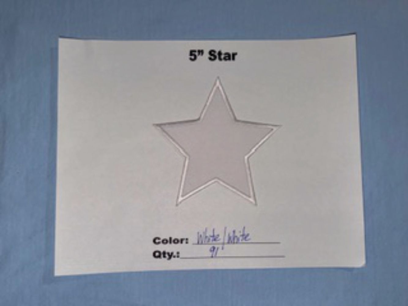 5" STAR WHITE/WHITE (2 QTY AVAILABLE 16 @ 10.00 &amp; 25 @ 15.00 (3 SETS AVAILABLE)