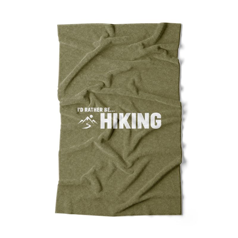 I'd rather be hiking pine green hand towel I'd rather be hiking pine green hand towel