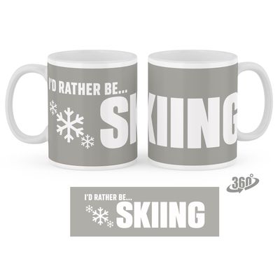 I'D RATHER BE... SKIING - Pebble Grey 11oz Ceramic Mug I'D RATHER BE... SKIING - Pebble Grey 11oz Ceramic Mug