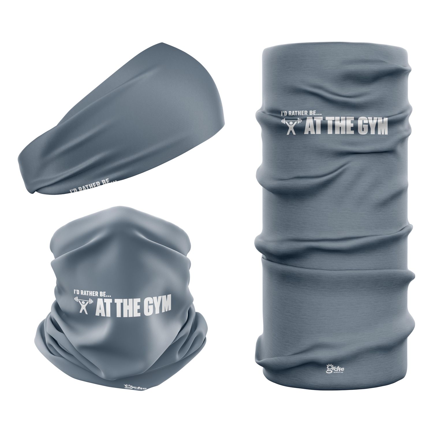 I'D RATHER BE... AT THE GYM - Slate Blue Snood Headwear I'D RATHER BE... AT THE GYM - Slate Blue Snood Headwear