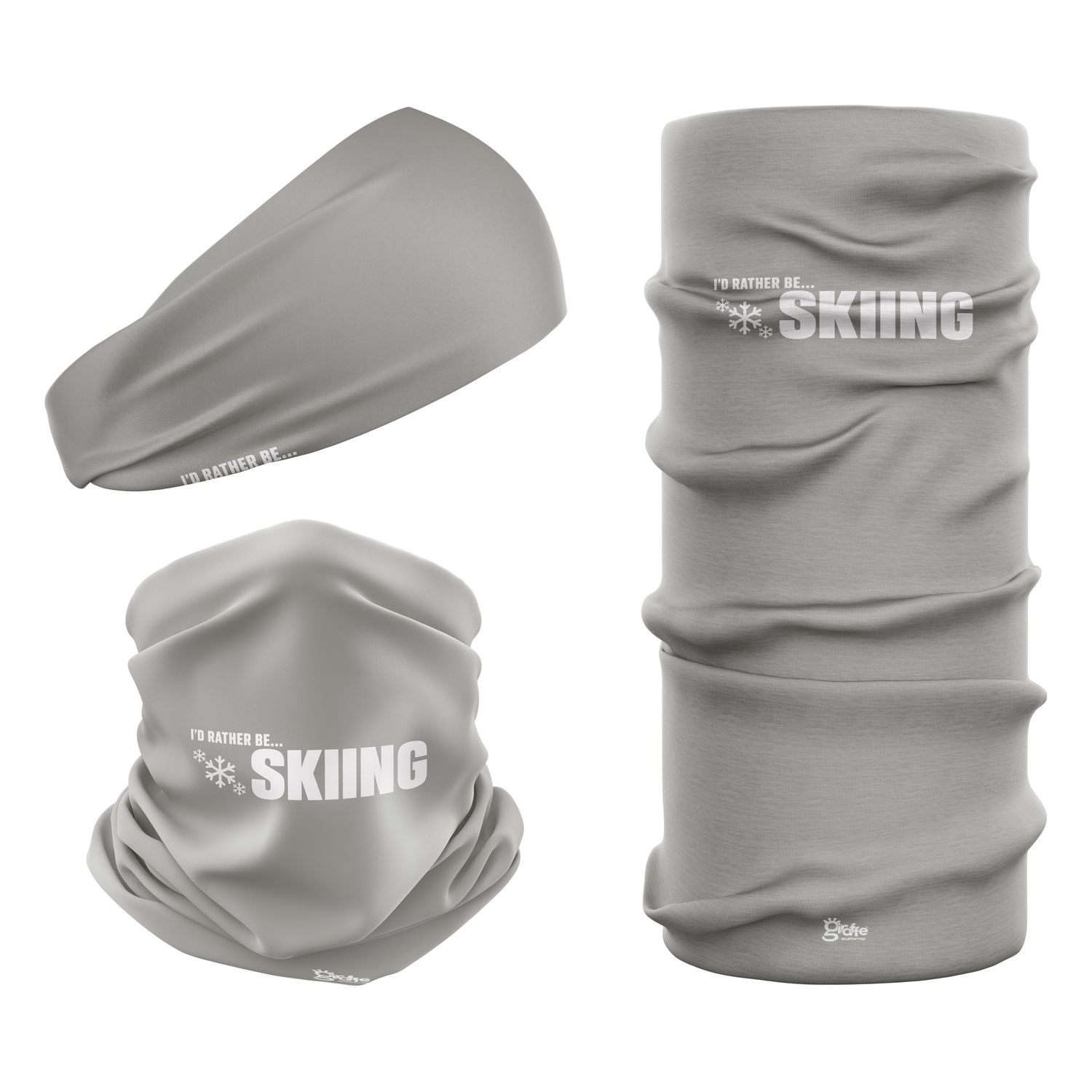 I'D RATHER BE... SKIING  -  Pebble Grey Headwear