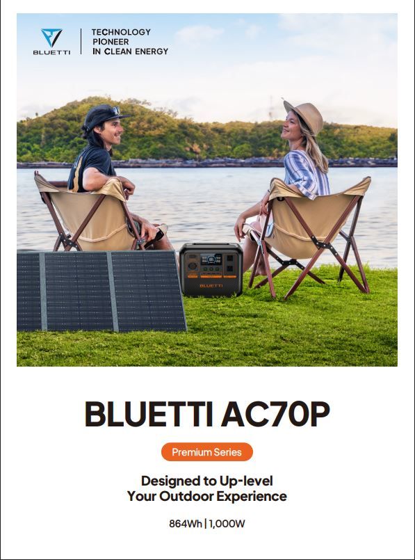 Bluetti Premium AC70P Portable Power Station 1000W/864Wh