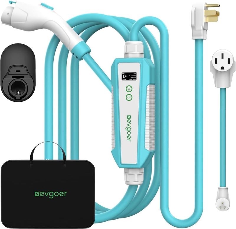 40A Level 2 &amp; Level 1 EV Charger 240V Portable 20FT Cable Home Charging Station for Electric Vehicles