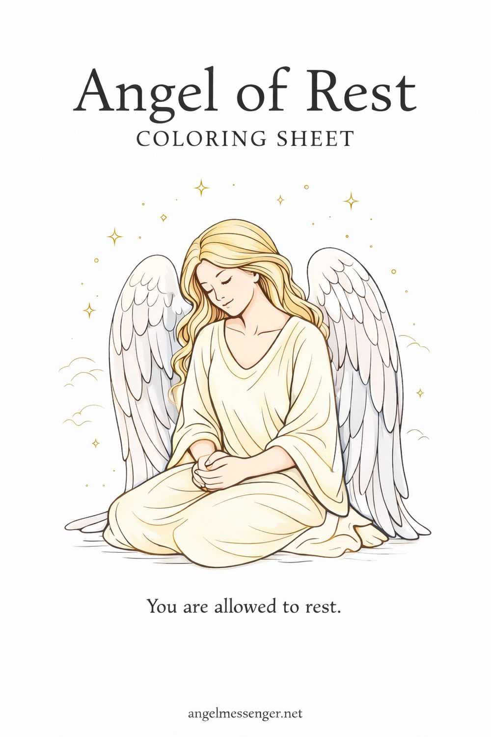 Angel of Rest Coloring Page