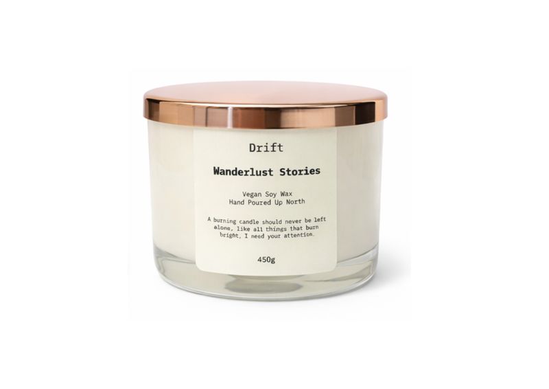 Wanderlust Stories Large Drift Candle