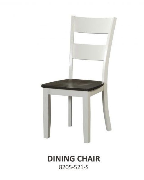 8205 Grey & White Dining 8205-521-S Side Chair 18” x 18” x 39”