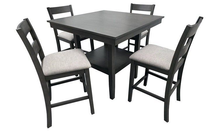 19001 Pendleton Grey Pub L19001-G Pub Table & 4 Chairs