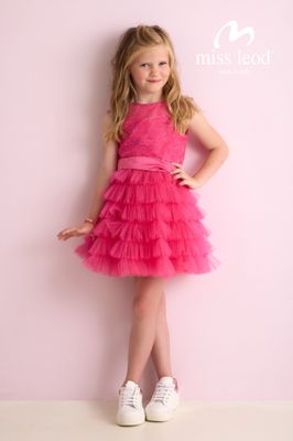 Jurk “Elly” - Elegante lavendelkleurige Miss Leod feestjurk voor communie, lentefeest, vormsel of huwelijk