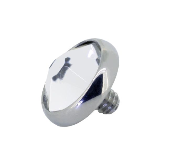 1.6 mm Industrial Strength Threaded Flat Back Gem - White CZ