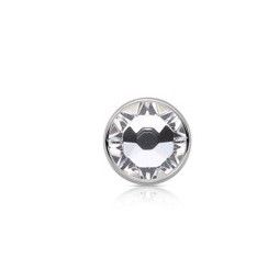 1.6 mm Industrial Strength Threaded Flat Back Gem - White CZ