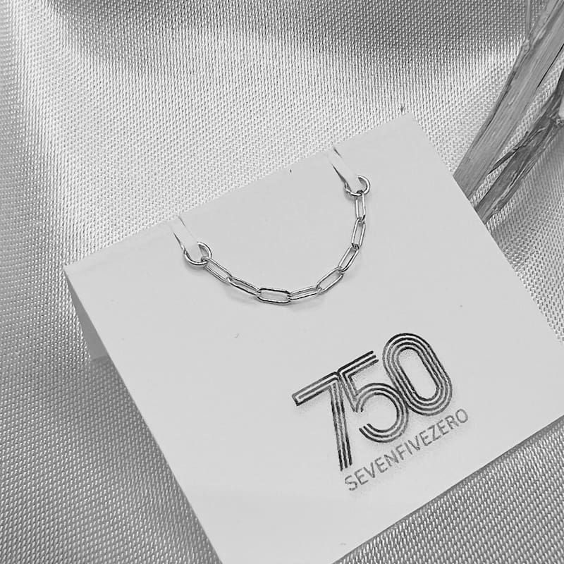 Seven Five Zero 18K Solid White Gold Chain - The Badger