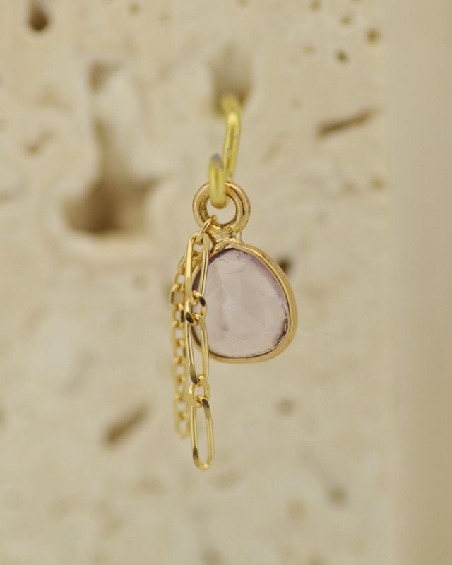 Seven Five Zero 18K Solid Yellow Gold Charm - The Hummingbird #2 White/Blue Sapphire