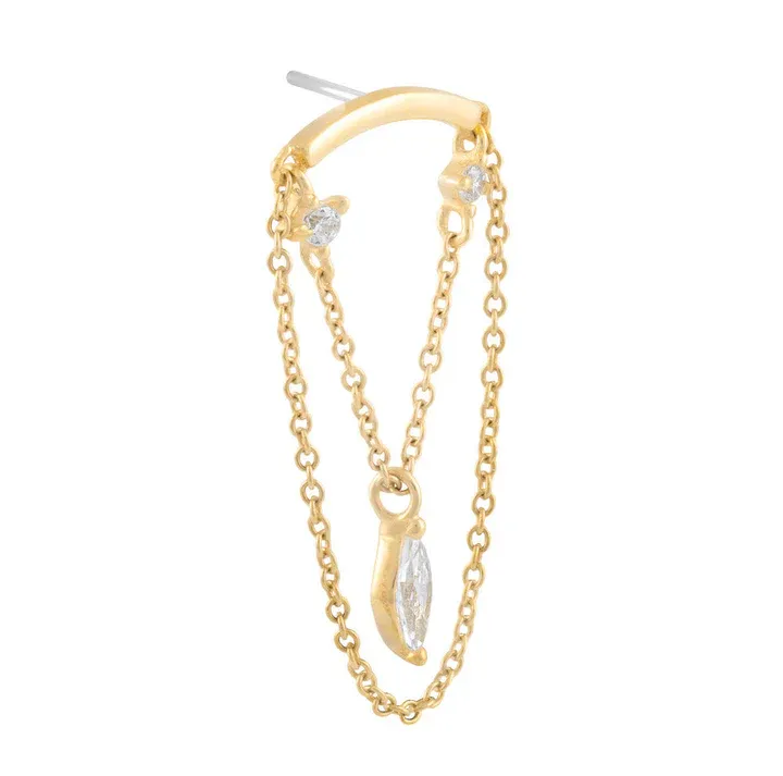 14K Yellow Gold Hidden Helix  - White CZ
