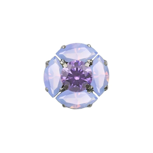 Canasteel Threaded Poppy - Amethyst CZ & Lavender Jade Opal