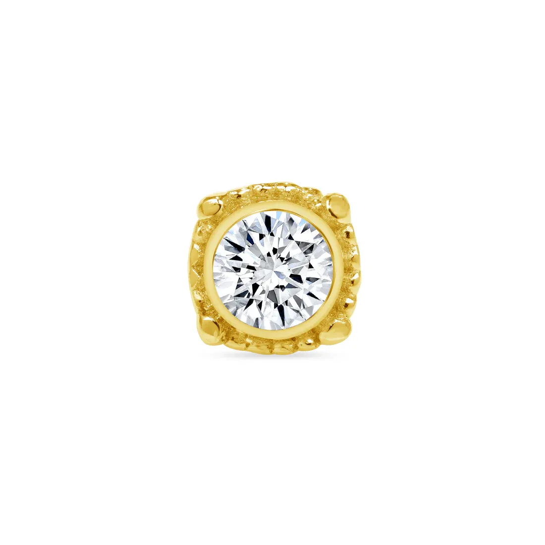 Norvoch 14K Solid Gold Threadless Afra - White CZ Norvoch 14K Solid Gold Threadless Afra - White CZ