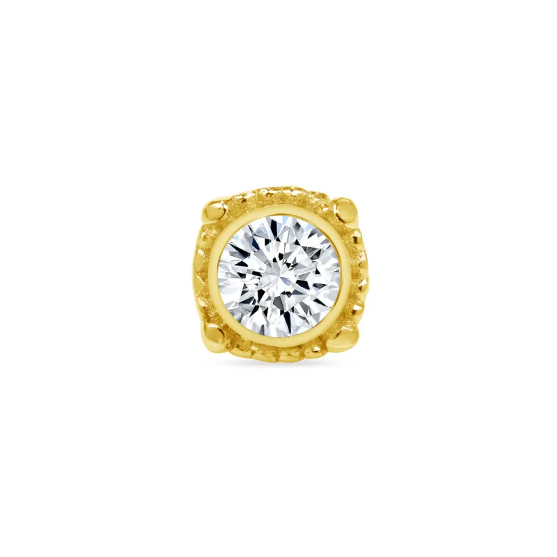 Norvoch 14K Solid Gold Threadless Afra - White CZ