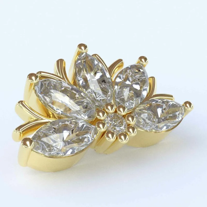 Shanga 18K Solid Yellow Gold Threaded Dolomiti With Tips