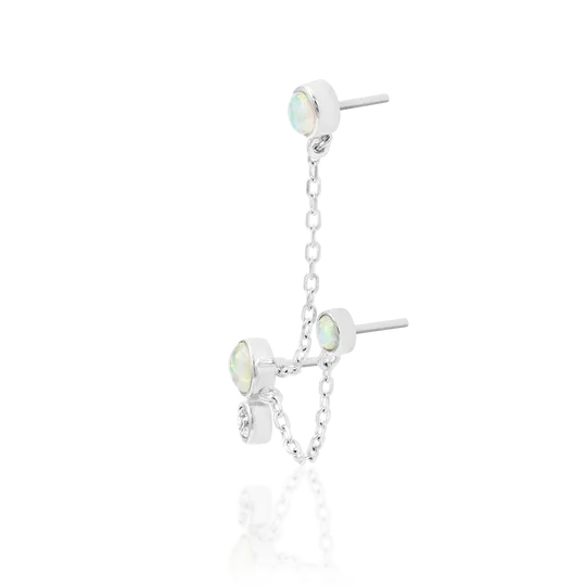 Junipurr 14K Solid White Gold Threadless Mei Triple Pin