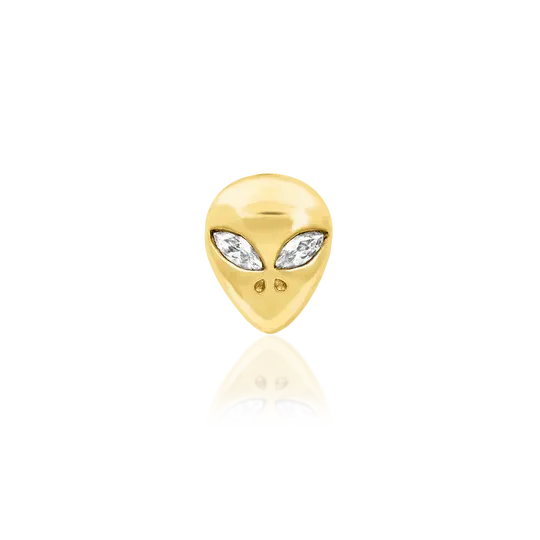 Junipurr 14K Solid Yellow Gold Threadless Alien