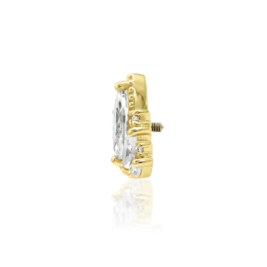 Junipurr 14K Solid Yellow Gold Threaded Queen Naveen