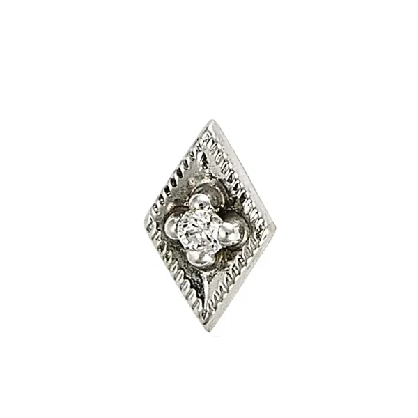 Body Gems 14K Solid White Gold Threadless Rhombus