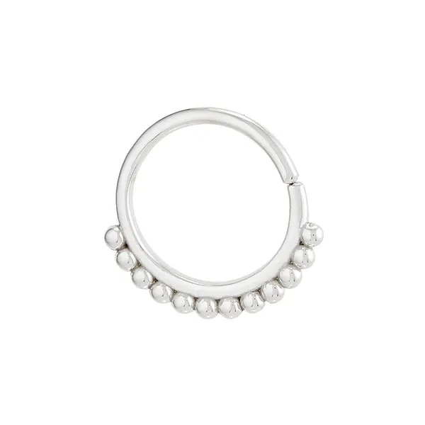 Body Gems 14K Solid White Gold Baller Ring
