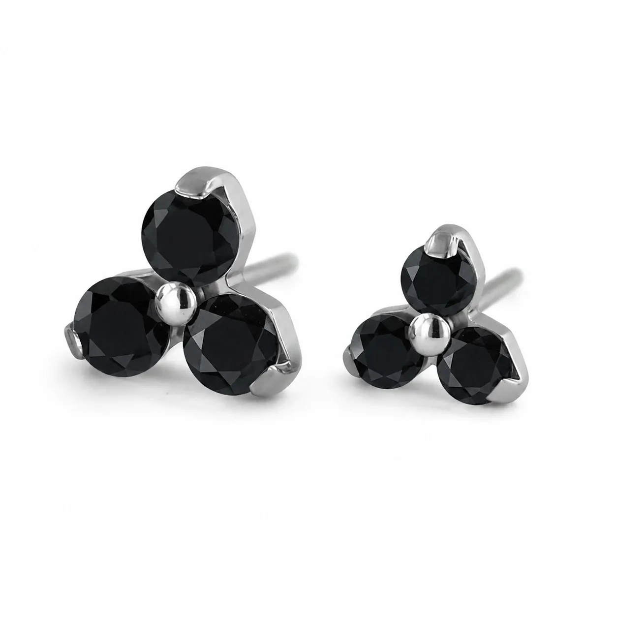 Neometal Threadless Trinity -  Black CZ