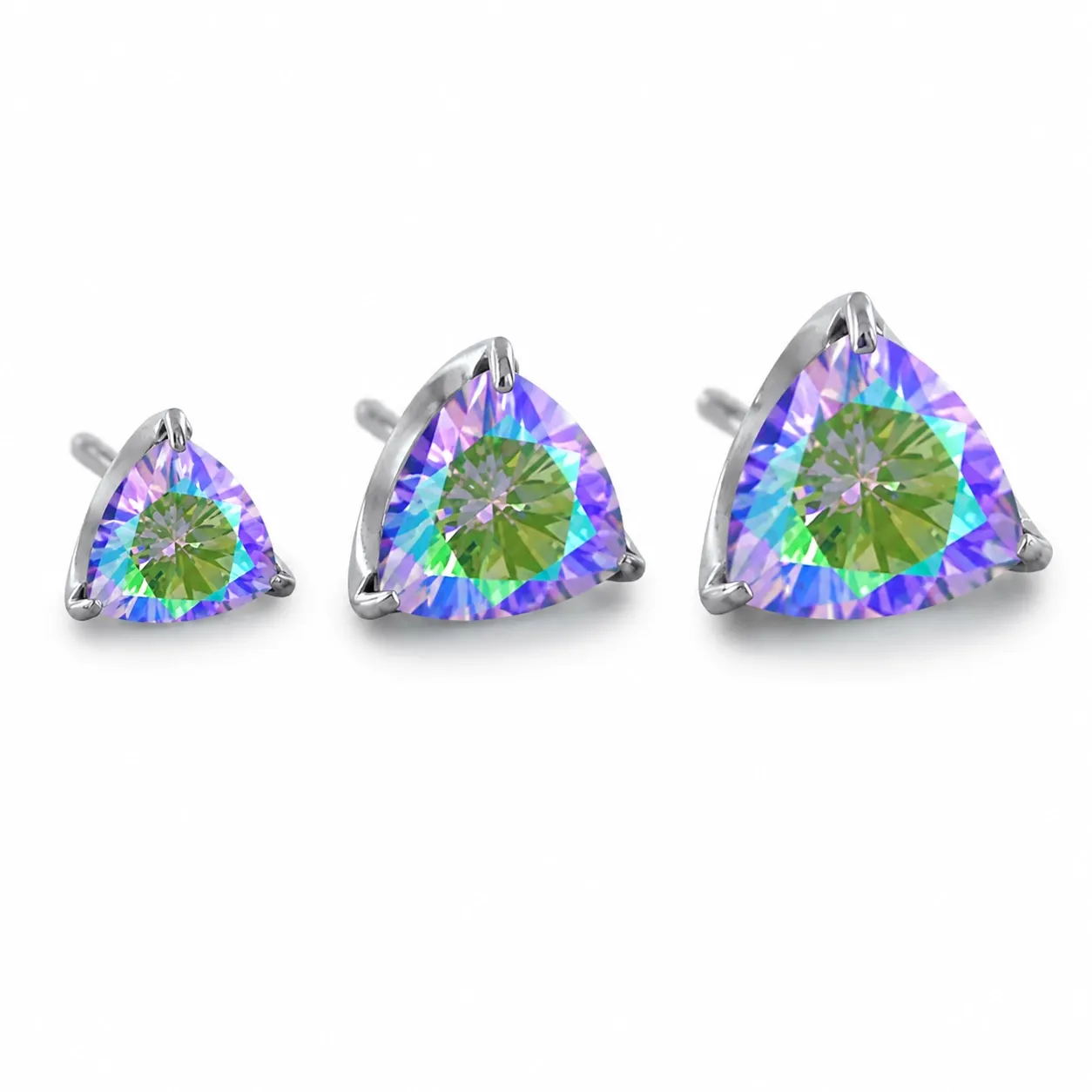 Neometal Threadless Trillion Prong Set Facetted Gem - Paradise Shine CZ Neometal Threadless Trillion Prong Set Facetted Gem - Paradise Shine CZ