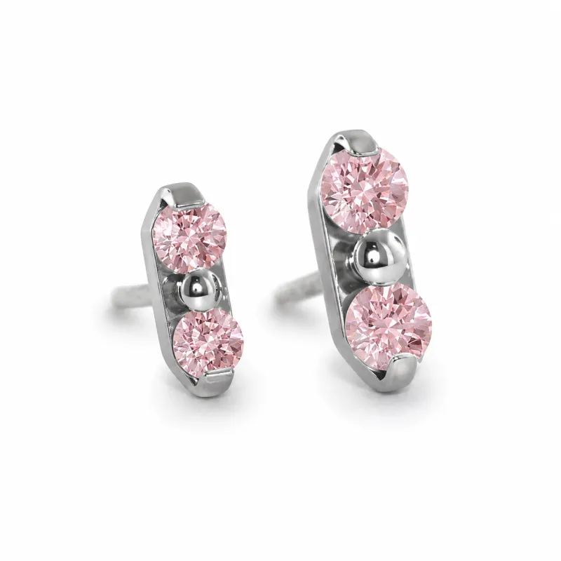 Neometal Threadless Duet -  Morganite CZ