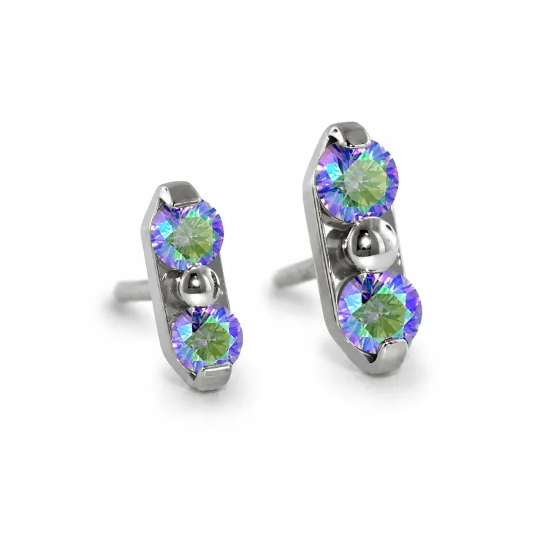 Neometal Threadless Duet -  Paradise Shine CZ