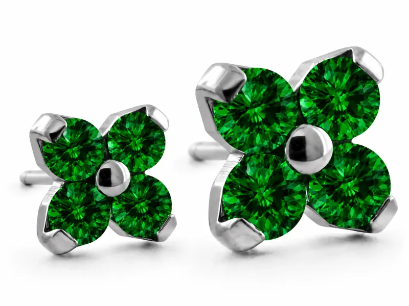 Neometal Threadless Forte -  Emerald CZ