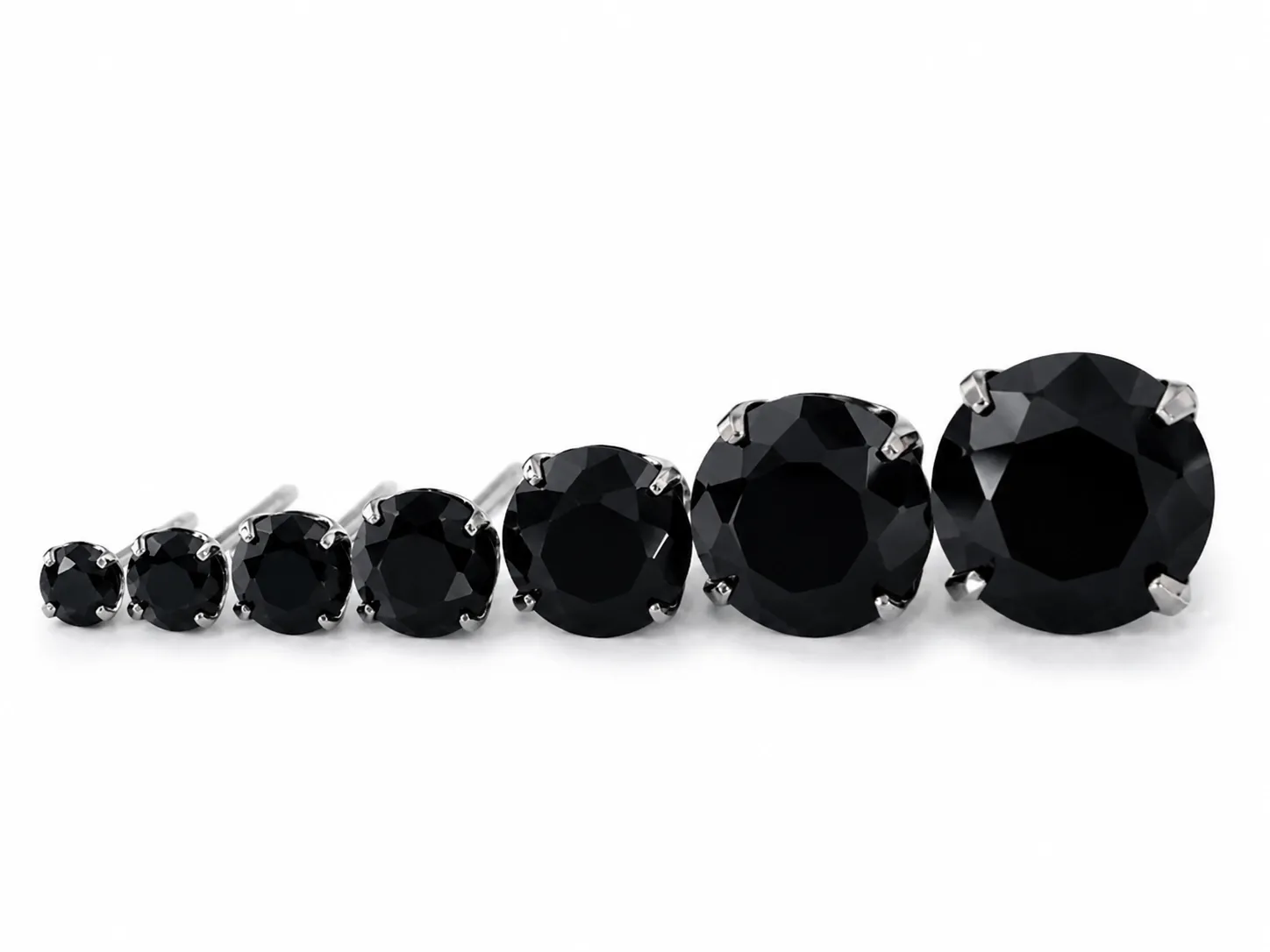 Neometal Threadless Prong Set Facetted Gem - Black CZ Neometal Threadless Prong Set Facetted Gem - Black CZ