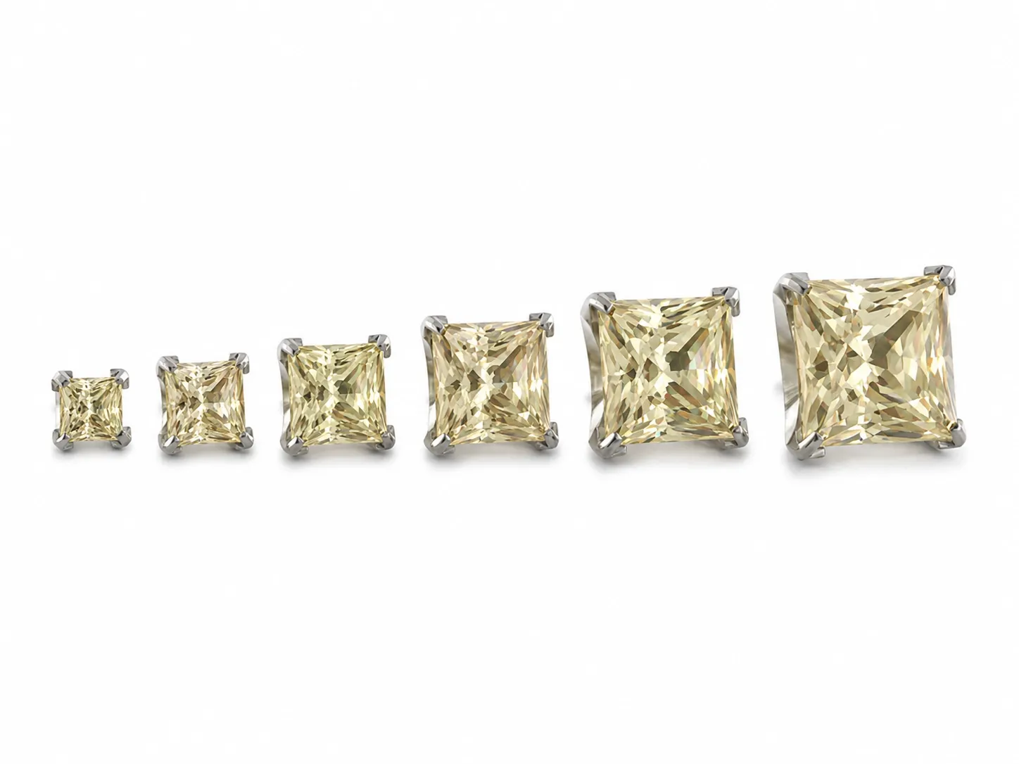 Neometal Threadless Princess Prong Set Facetted Gem - Champagne CZ