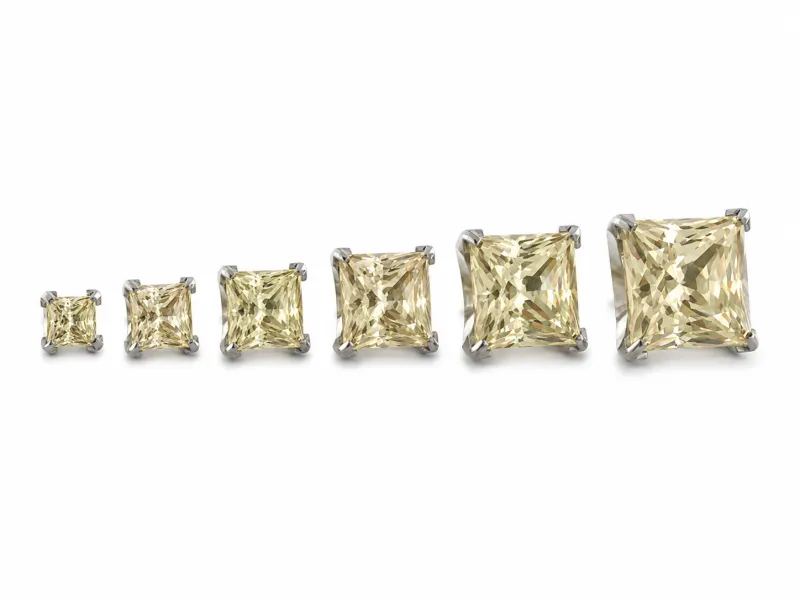 Neometal Threadless Princess Prong Set Facetted Gem - Champagne CZ