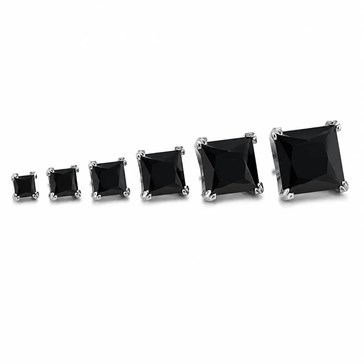 Neometal Threadless Princess Prong Set Facetted Gem - Black CZ